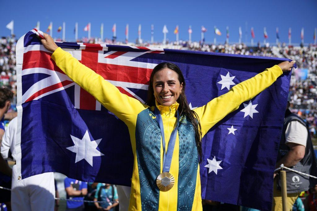 Noemie Fox of Australia celebrates (AP/Ebrahim Noroozi)