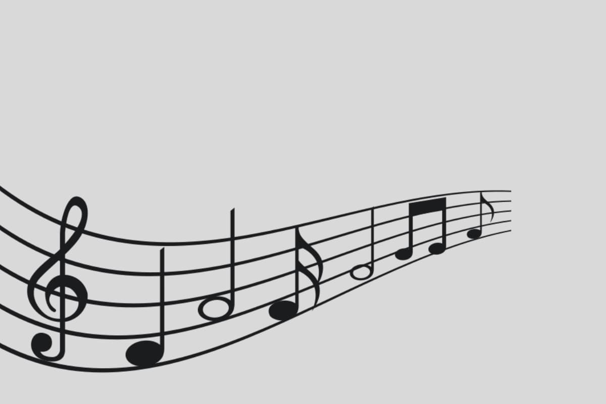 Music notes on a white background