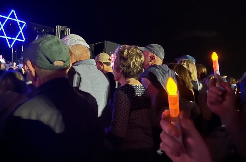 Lights at the Sydney commemorationory in Sydney (Hannah Chester)