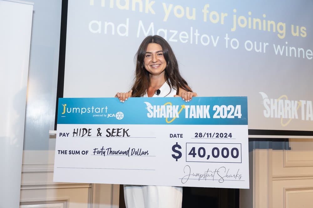 Krawitz won the 2024 Jewish Communal Appeal (JCA) Shark Tank event, and was awarded $40,000 for <em>Hide N Seek</em>. (Image: Giselle Haber/JCA)