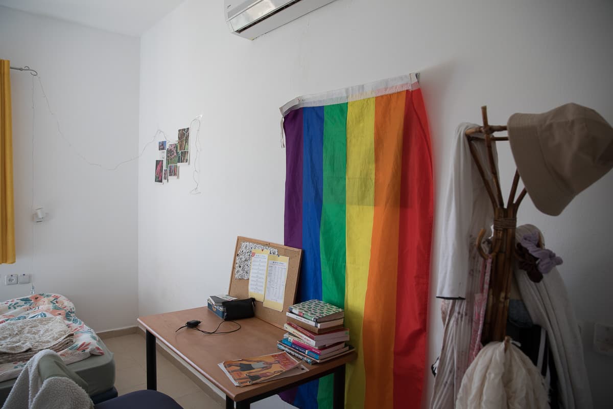 Inside one of the dormitory rooms